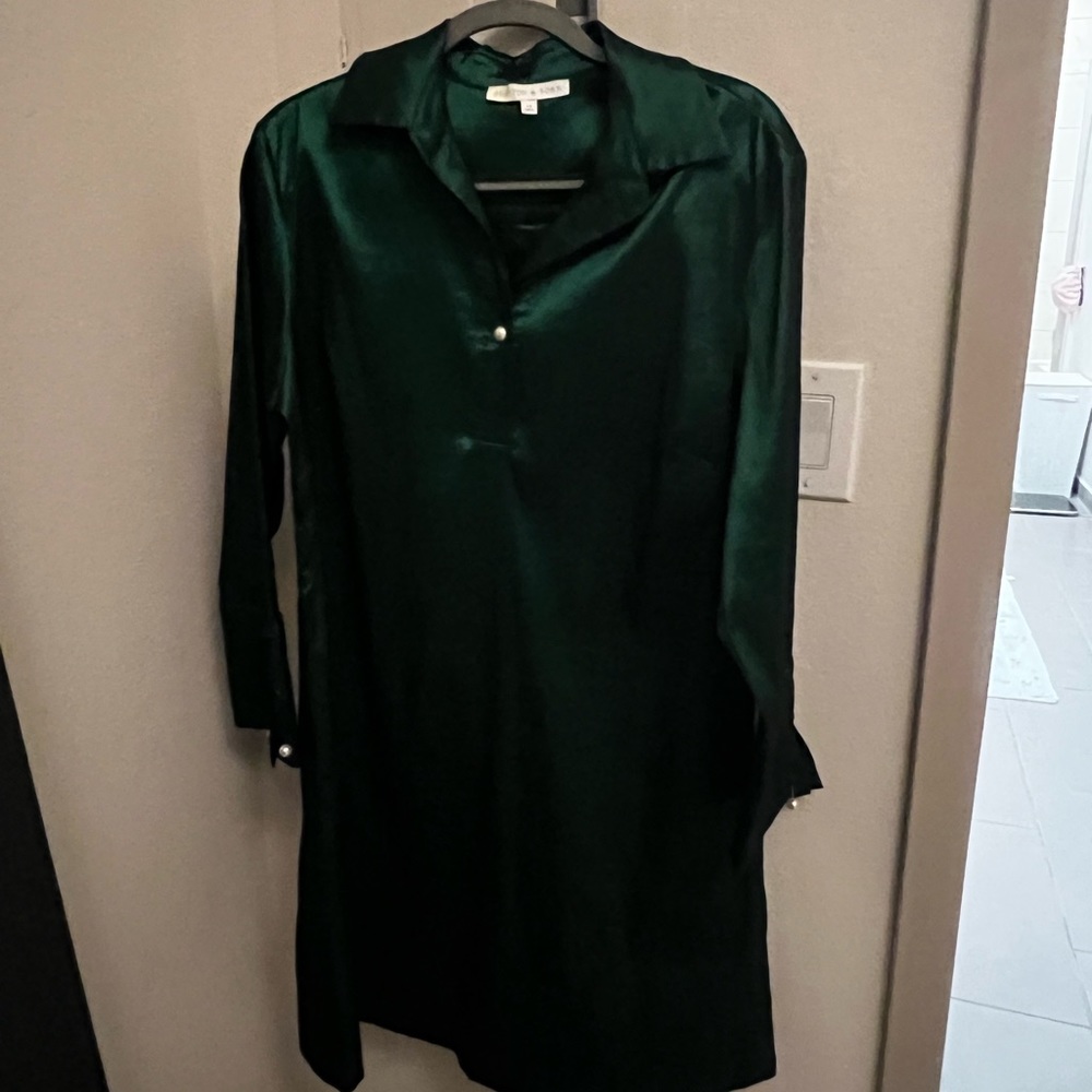Taffeta Point Collar 3/4 Sleeve Thea Dress